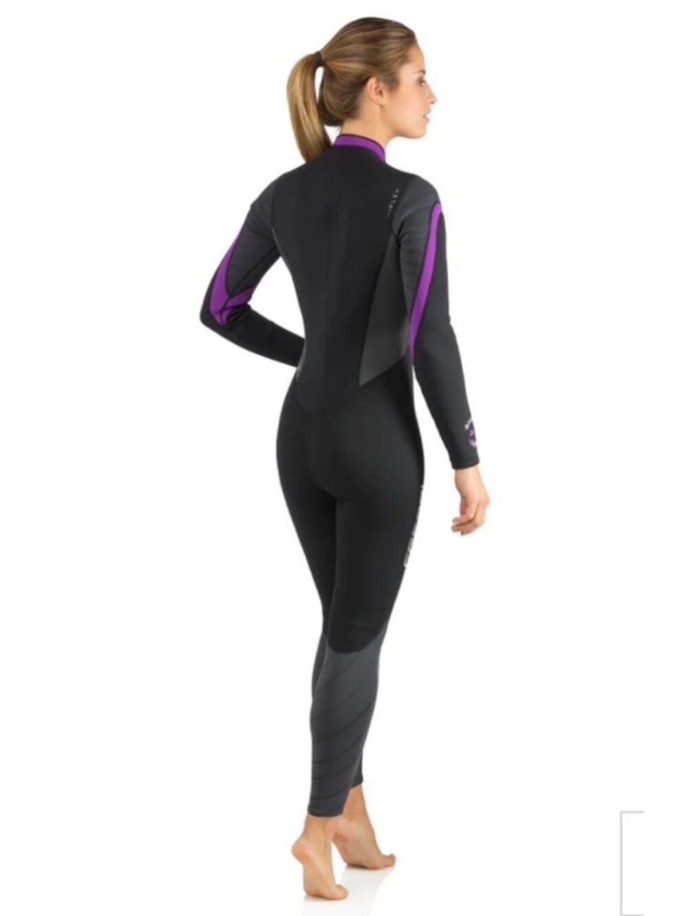 Cressi Bahia Flex 3mm Lady Size XS Black Purple One Piece Full Wetsuit NWT - Picture 5 of 16